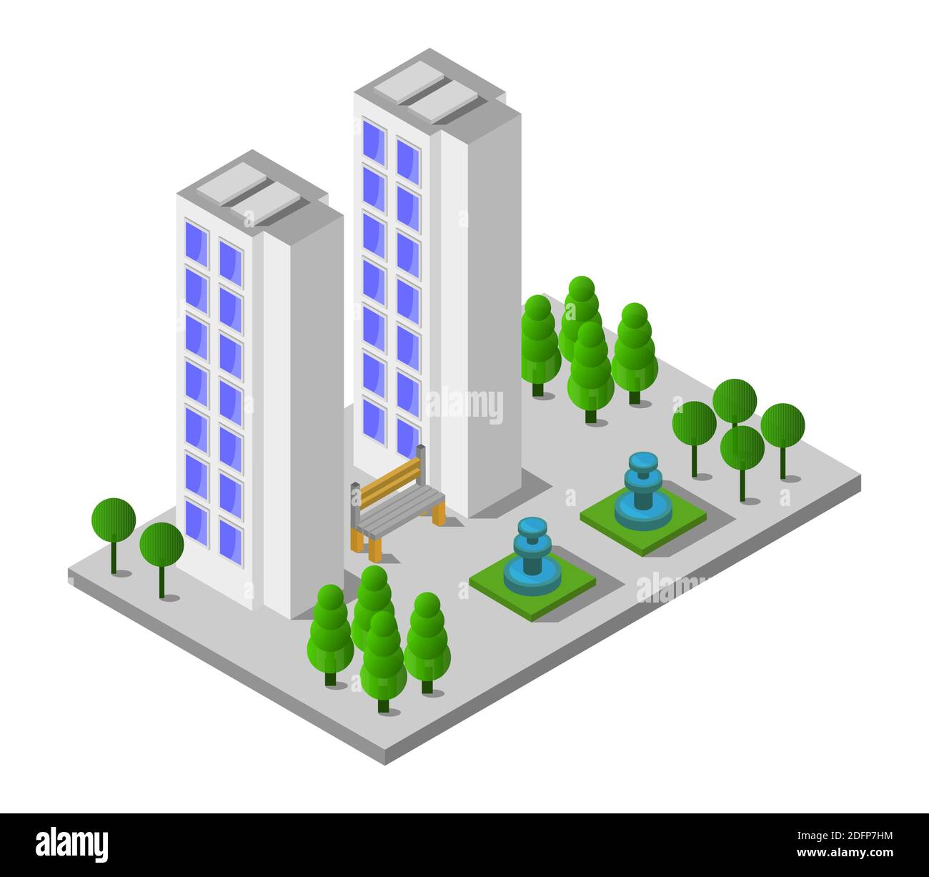 Isometric Skyscraper On A White Background Vector illustration Stock ...