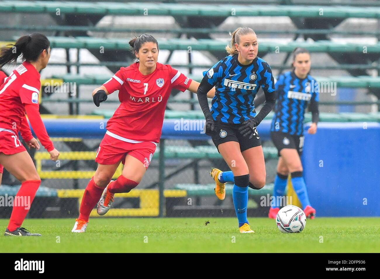 Caroline Moller Hansen 16 Inter And Giulia Baldini 7 San Marino Academy In Action The Serie A Women S Match Between Fc Inter And San Marino Academy Cristiano Mazzi Spp Stock Photo Alamy