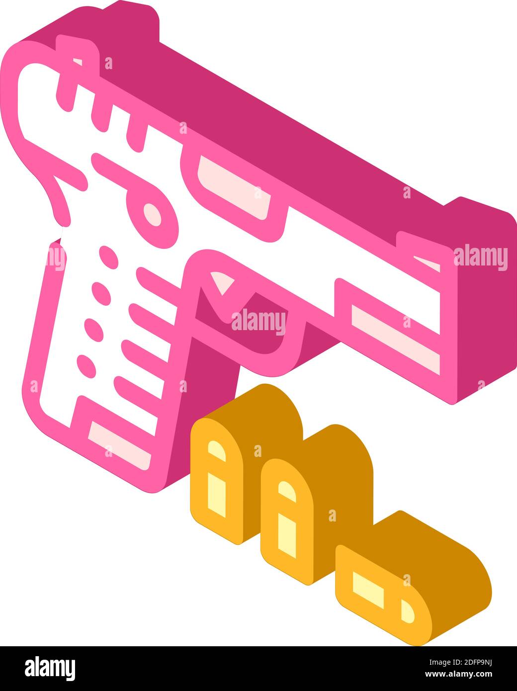 gun with cartridges isometric icon vector illustration Stock Vector ...