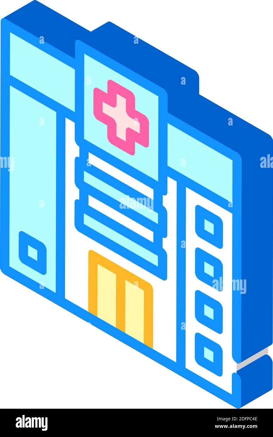 hospital building isometric icon vector illustration color Stock Vector ...