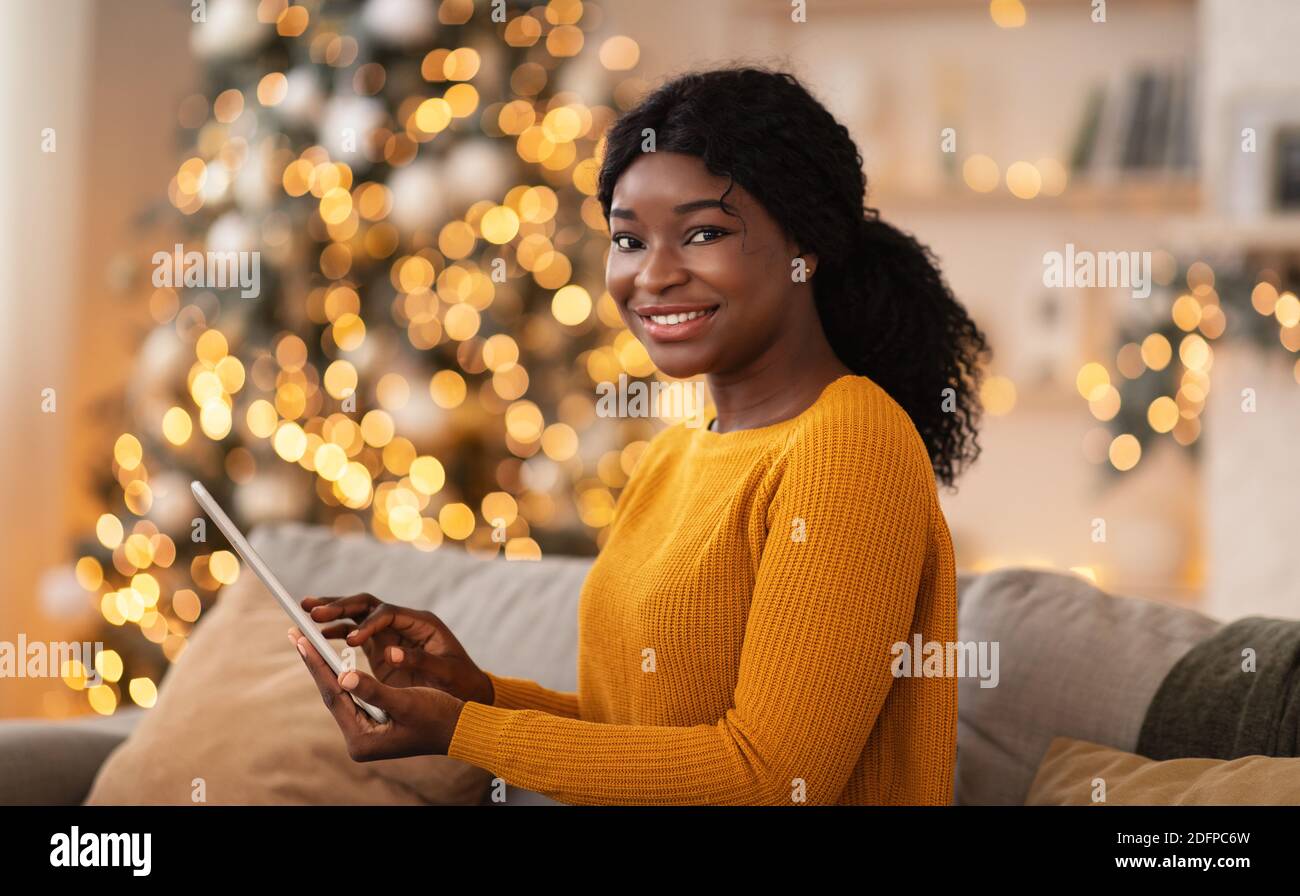 Chat or video call online, congratulations family and friends Stock Photo