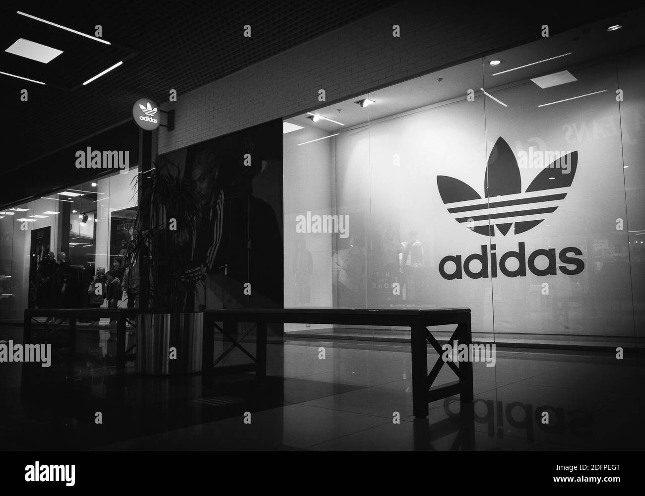 2020: storefront of the Adidas Stock Photo