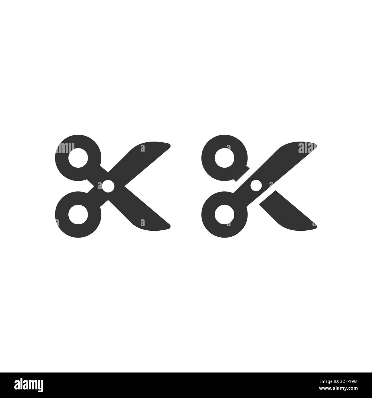 Scissors black vector icon. Simple glyph symbol. Stock Vector