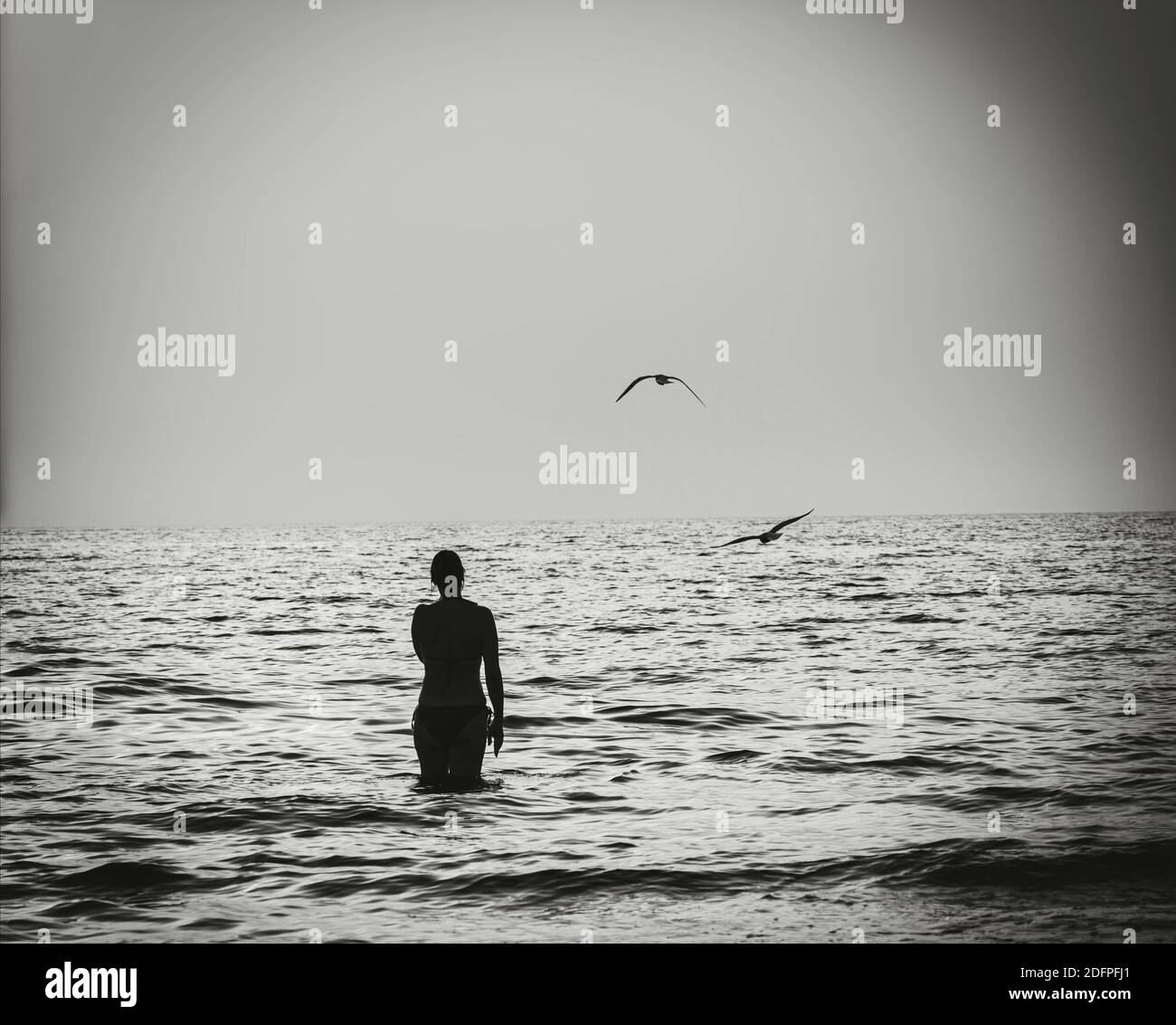 Woman wild swimming sea hi-res stock photography and images - Alamy