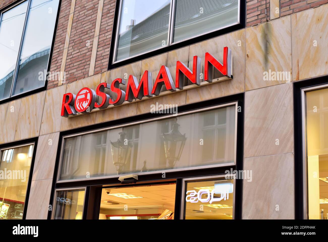 Entrance of a Rossmann Store. The Rossmann GmbH commonly known as Rossmann  Drogeria Parfumeria Cosmetic Shop is the second largest drugstore chain bas  Stock Photo - Alamy