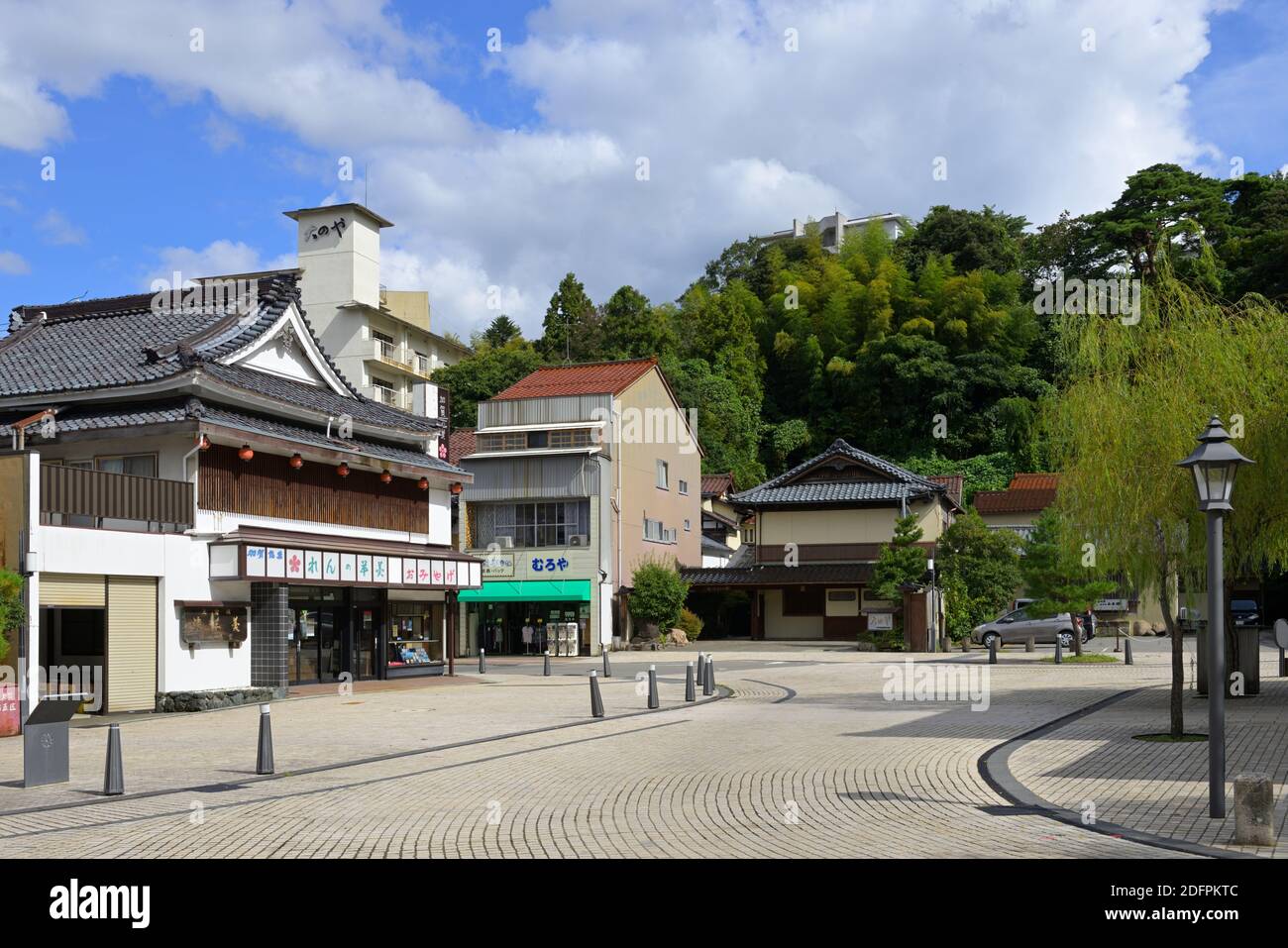 The historic town center of Yamashiro Onsen (Resort), Kaga JP Stock Photo