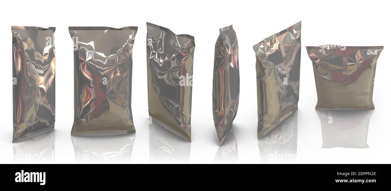 3D rendering - High resolution image white crisp bag template isolated