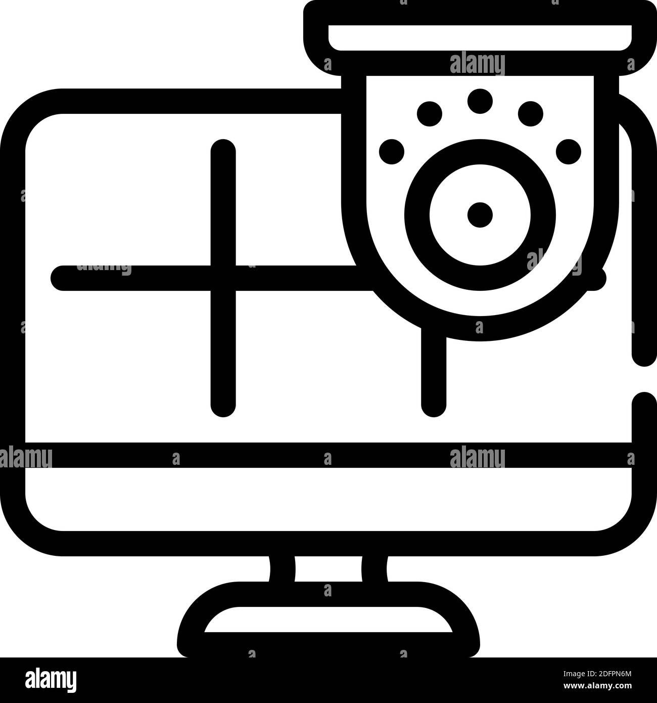 cctv security camera system line icon vector illustration Stock Vector ...