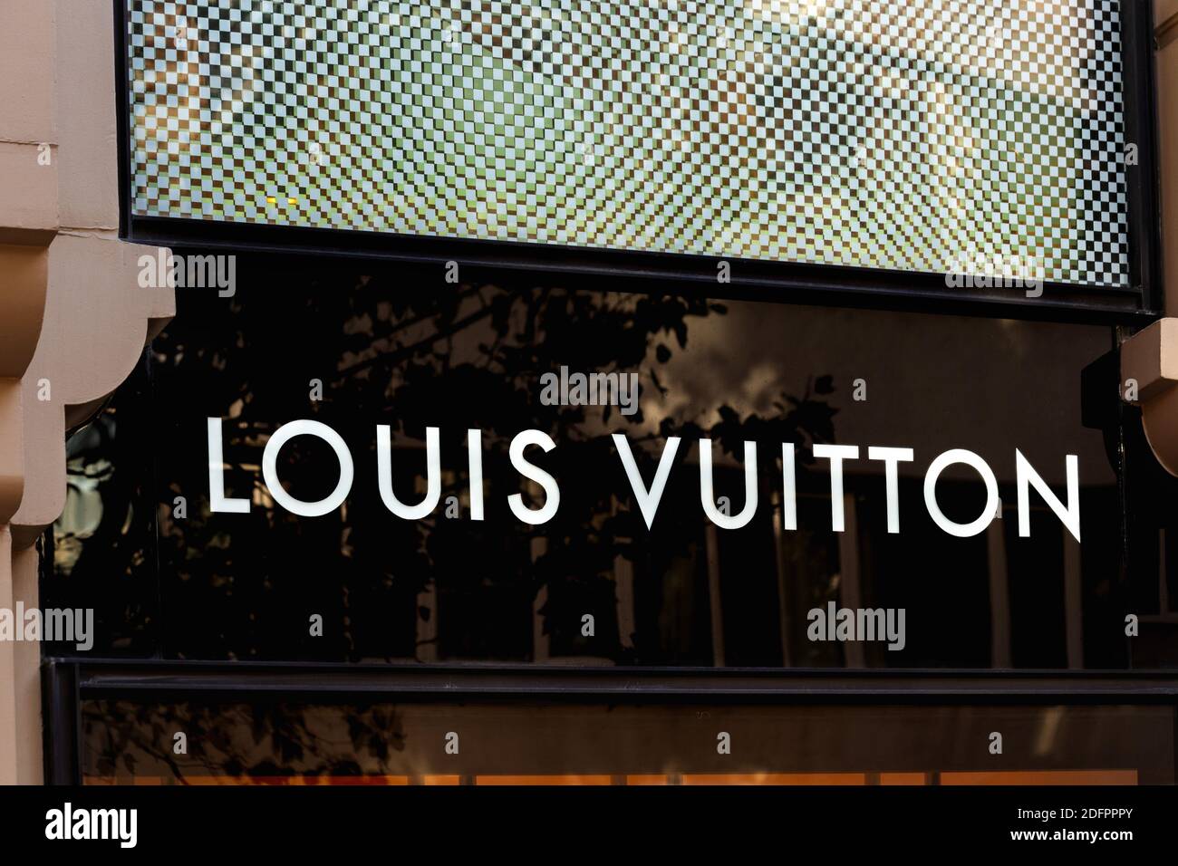 Louis Vuitton Fashion Store Façade in Nisantasi. Nisantasi, Turkey. Stock Photo