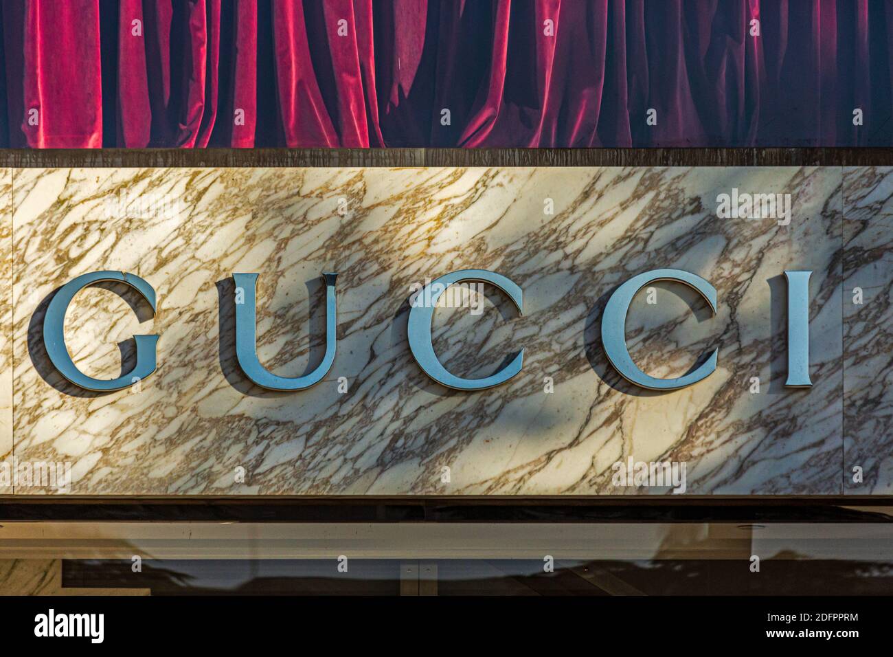 Tap uafhængigt Rudyard Kipling Gucci banner on wall of Gucci fashion store entrance. Nisantasi, Turkey  Stock Photo - Alamy