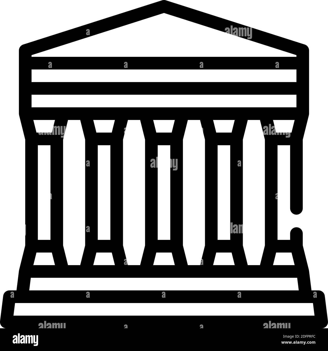 concordia temple, agrigento sicily line icon vector illustration Stock Vector