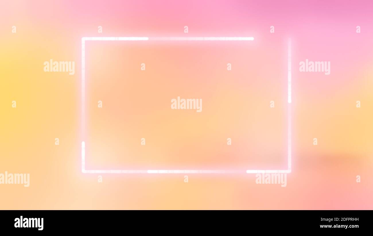 Rectangle white neon frame mobile screen template vector