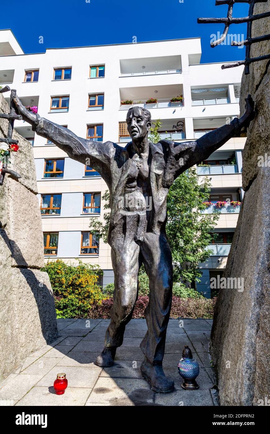 Close-up of monument in memory of Polish soldiers - members of underground independence organisations who were tortured and killed between 1944 - 1596 Stock Photo