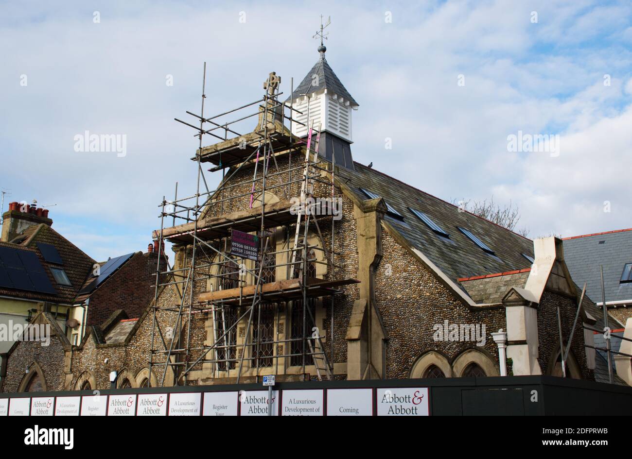 The disused St Andrew's Church which is being redeveloped into flats