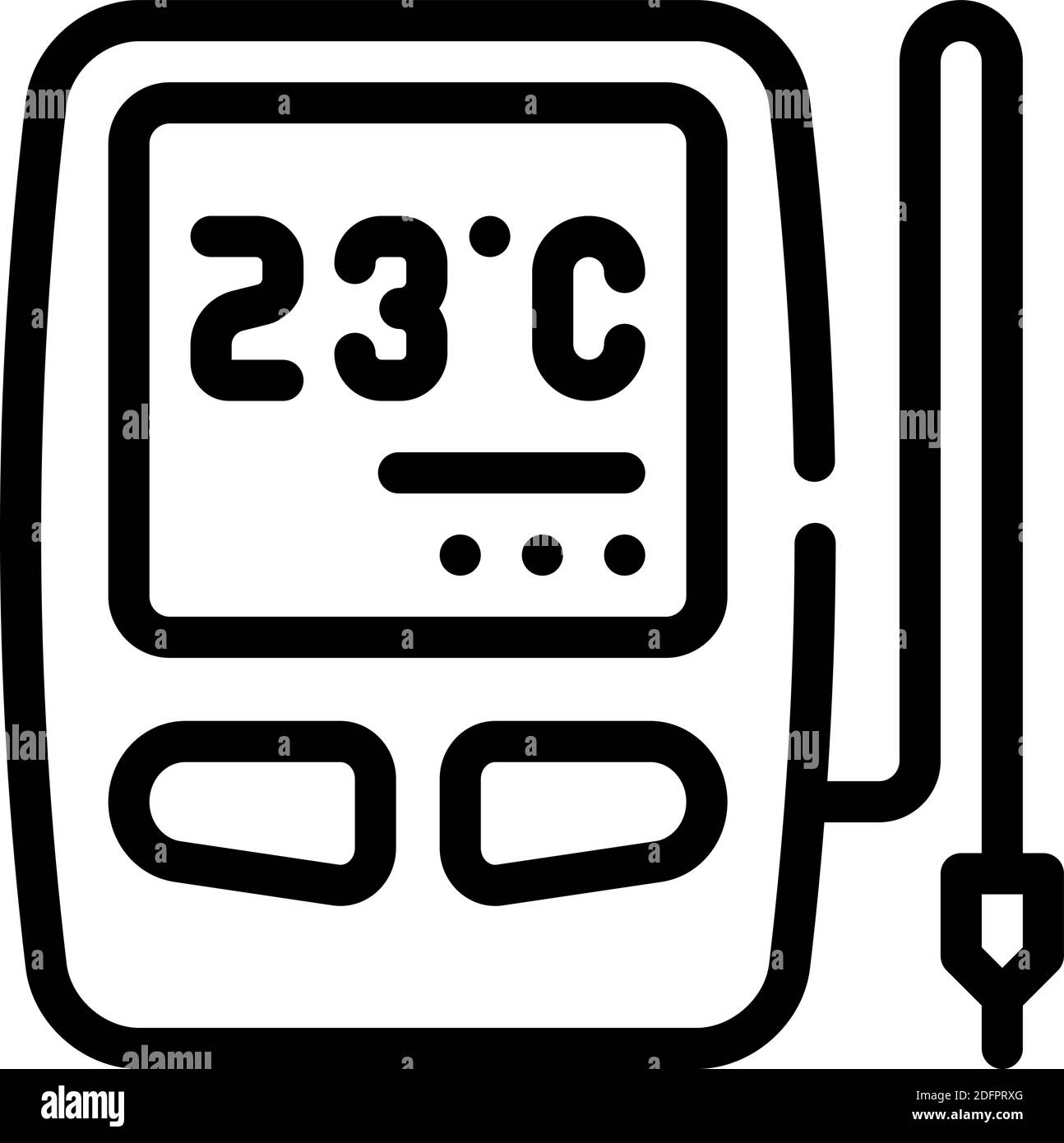 digital thermometer with sensor line icon vector illustration Stock Vector Image & Art Alamy