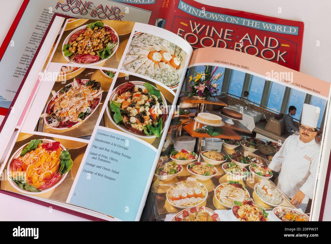 Vintage 1986 Windows on the World Wine and Food Book, NYC, USA Stock Photo