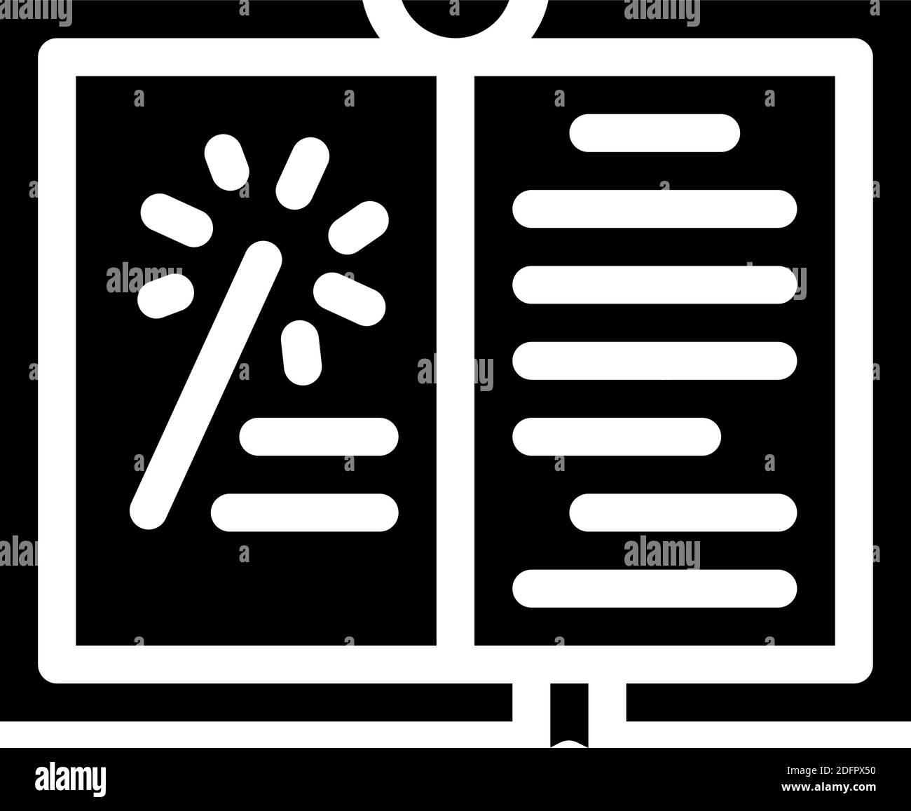 fantasy book glyph icon vector illustration black Stock Vector Image ...