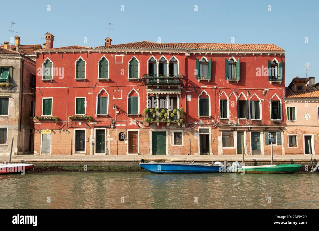 Building facade in the city of Venice, Italy, Europe Stock Photo