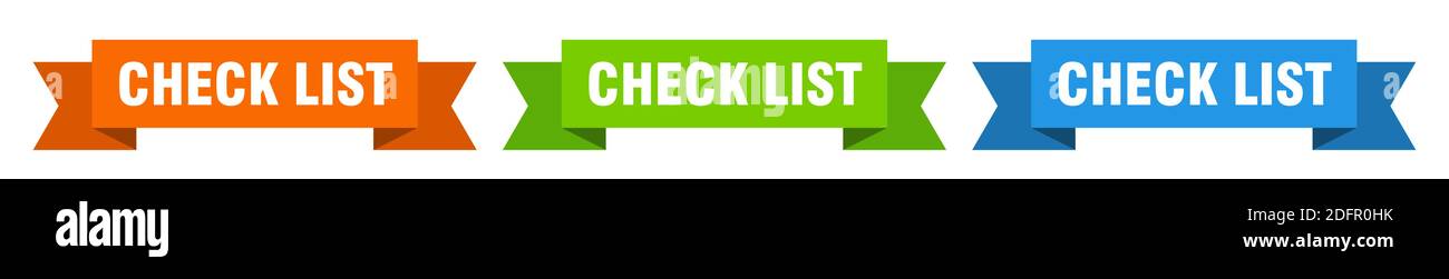 check list ribbon. check list isolated paper banner. sign Stock Vector ...