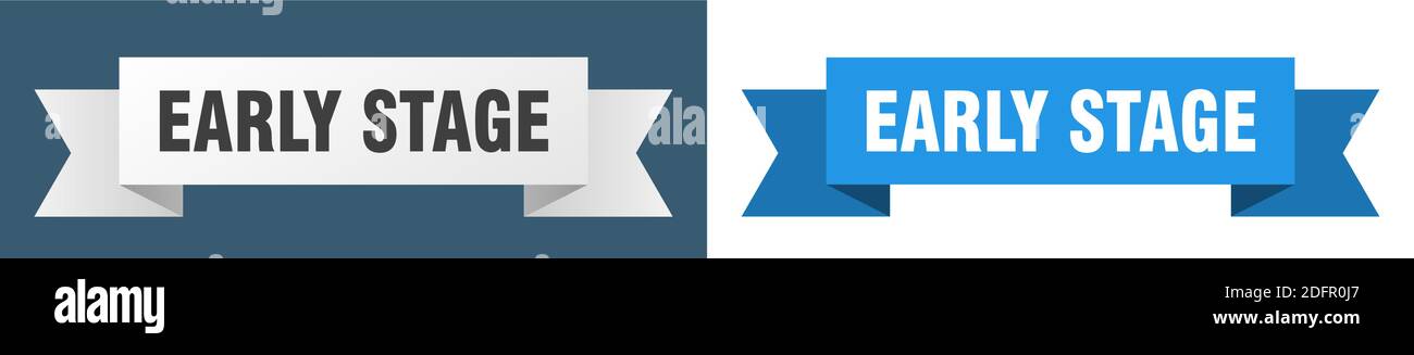 early stage ribbon. early stage isolated paper banner. sign Stock ...