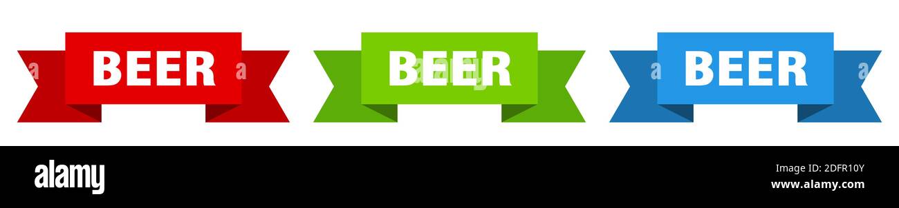 beer ribbon. beer isolated paper banner. sign Stock Vector Image & Art ...