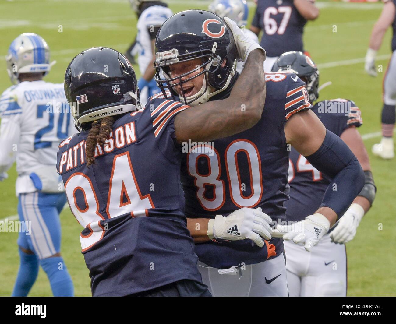 Chicago, United States. 13th Dec, 2020. Houston Texans free safety Eric  Murray (23) reaches out to for a tackle of Chicago Bears tight end Jimmy  Graham (80) during the second quarter at