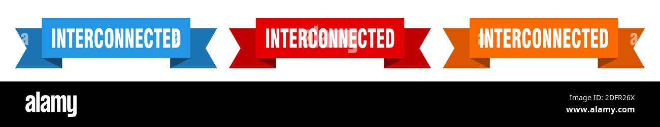 interconnected ribbon. interconnected isolated paper banner. sign Stock ...