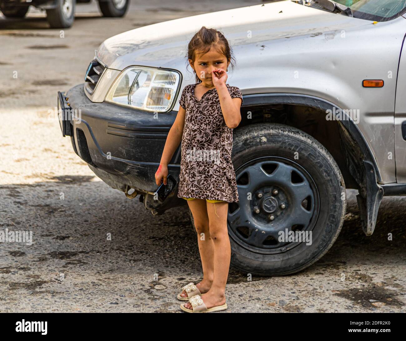 Little girl in Khorugh, Tajikistan Stock Photo