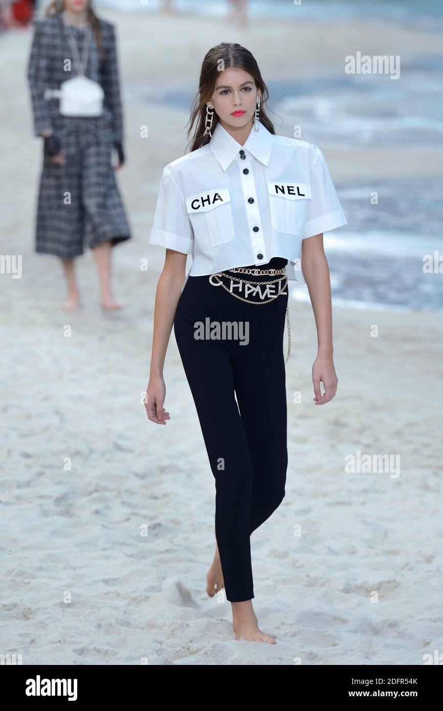 Kaia Gerber walks the runway during the Chanel Fashion Show as part of Paris  Fashion Week