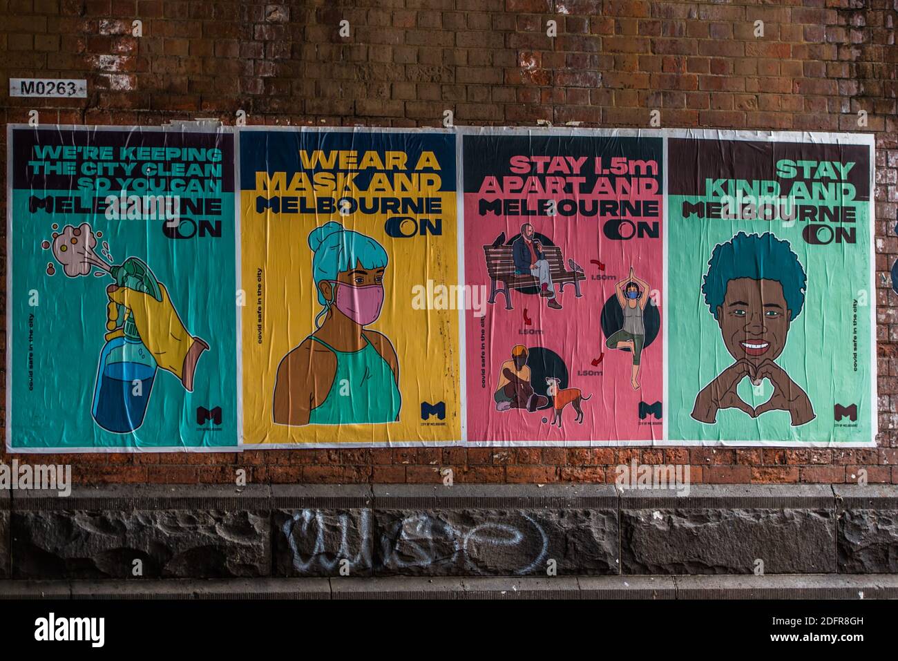 Melbourne, Victoria, Australia. 6th Dec, 2020. ''COVID19 measures'' related art work posters