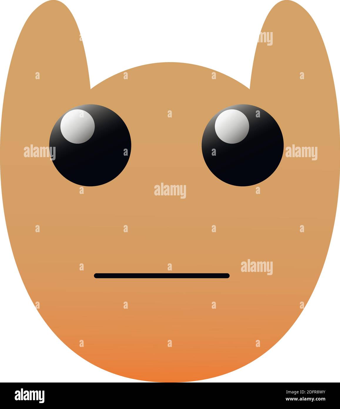 Funny owl face of a set with big eyes. Poker Face Kawaii Emoji. Icons with a beautiful gradient. EPS 10. Stock Vector