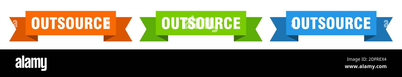 outsource ribbon. outsource isolated paper banner. sign Stock Vector