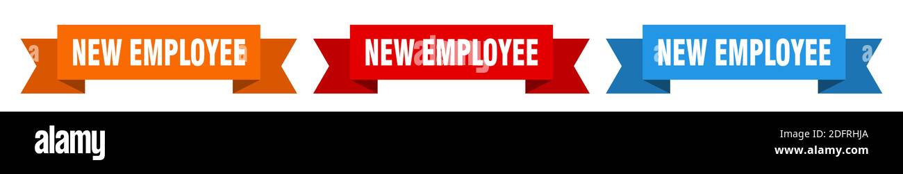 new employee ribbon. new employee isolated paper banner. sign Stock ...