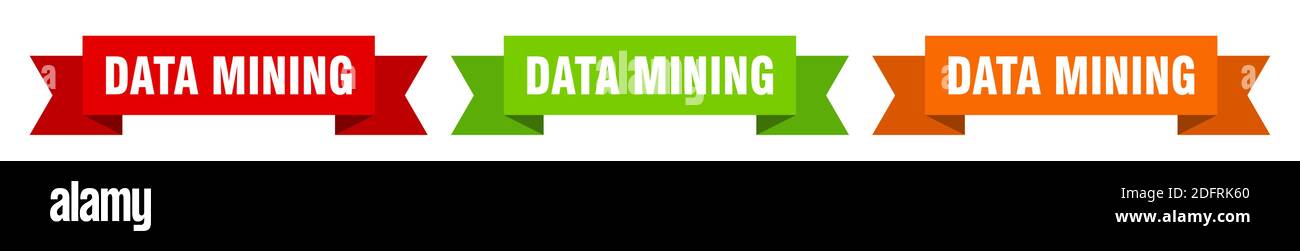 data mining ribbon. data mining isolated paper banner. sign Stock Vector