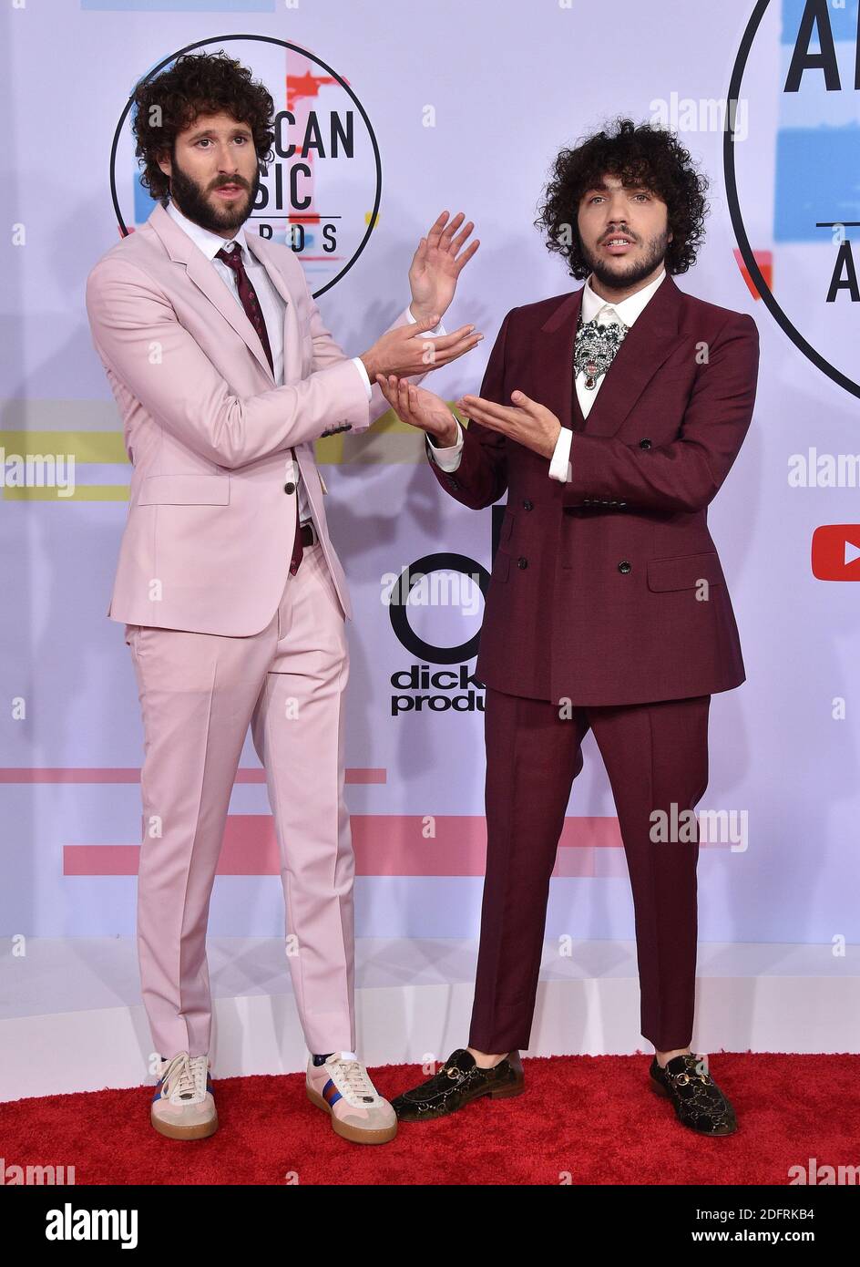 Lil Dicky and Benny Blanco attend the 2018 American Music Awards at  Microsoft Theater on October 9, 2018 in Los Angeles, California. Photo by  Lionel Hahn/ABACAPRESS.COM Stock Photo - Alamy