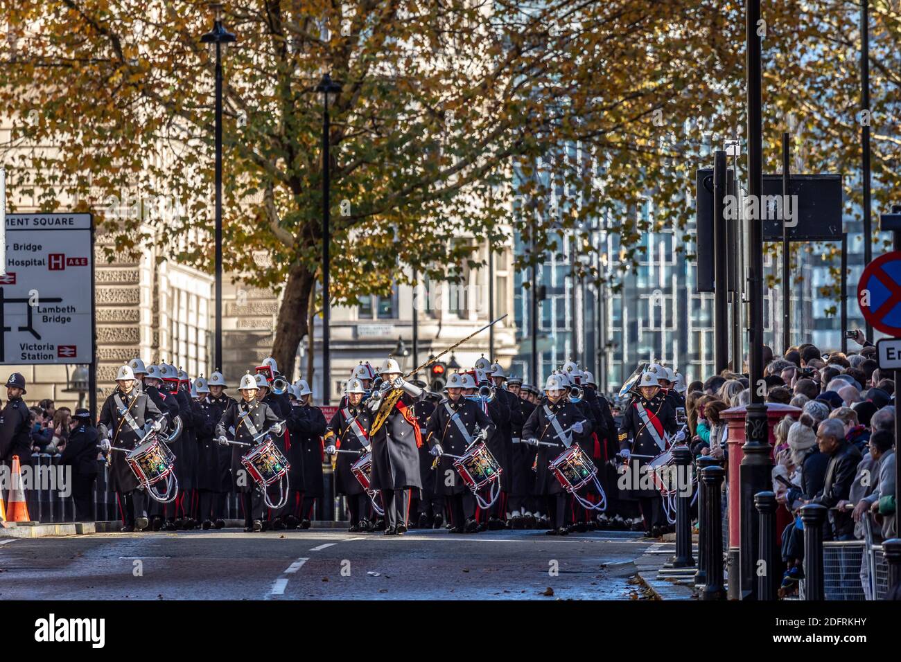 Band of Her Majesty's Royal Marines, Birdcage Walk, London Stock Photo