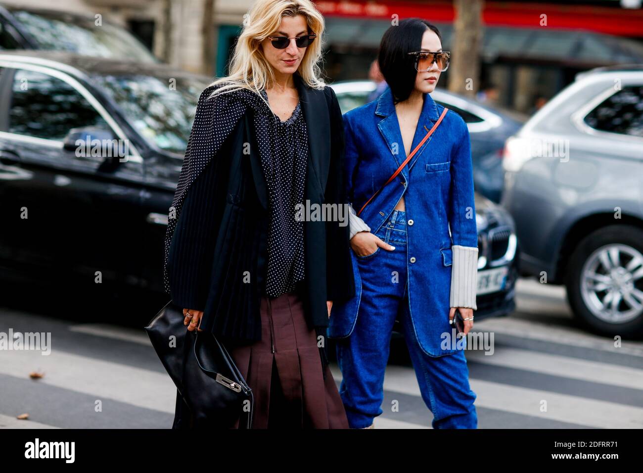 Street style, Ada Kokosar and Yoyo Cao arriving at Loewe spring summer