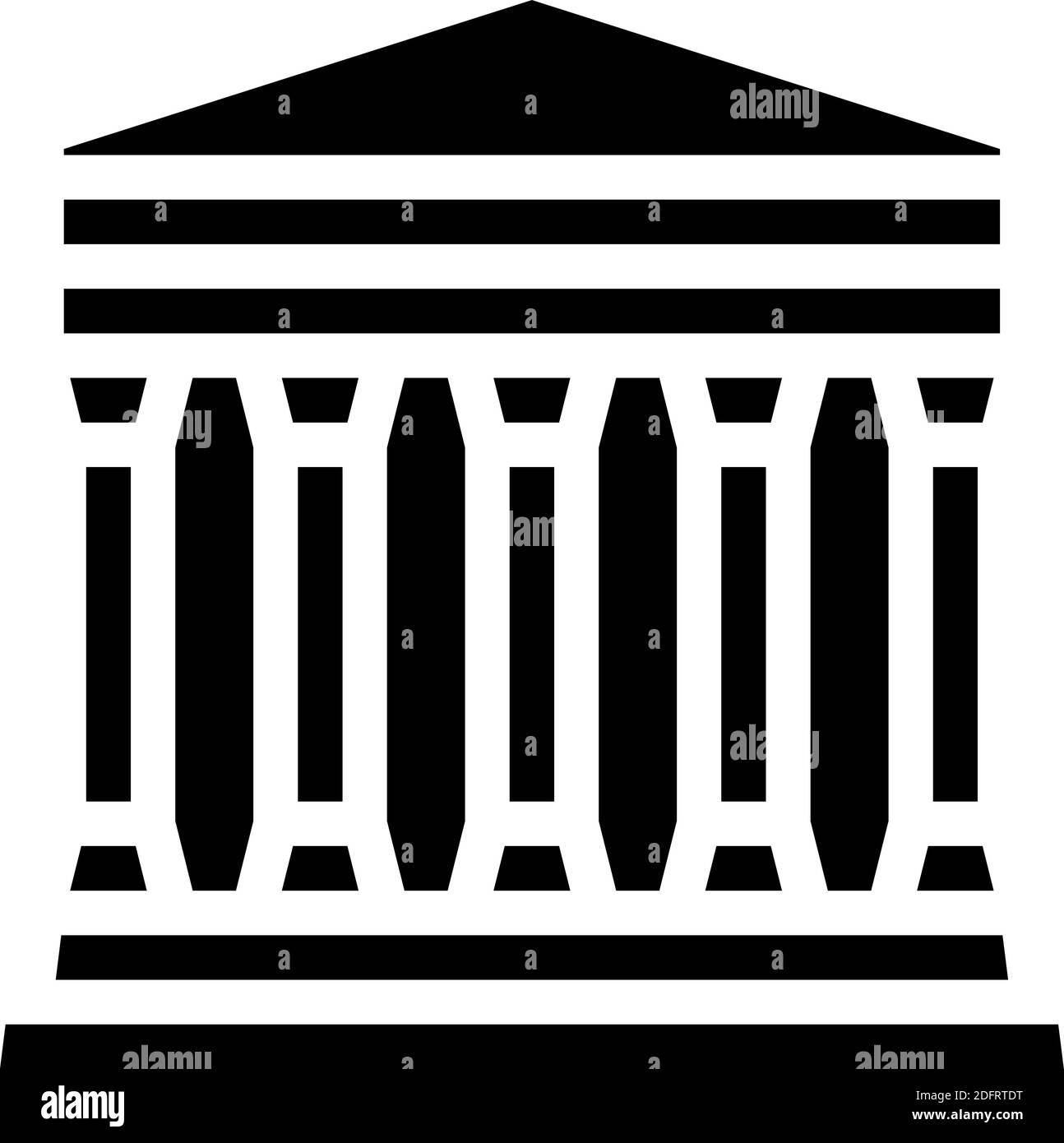 concordia temple, agrigento sicily glyph icon vector illustration Stock Vector