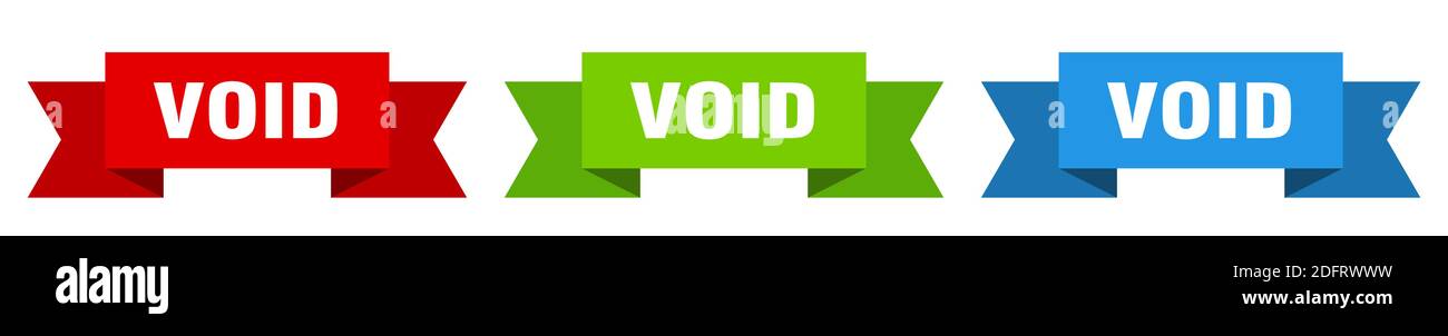 void ribbon. void isolated paper banner. sign Stock Vector