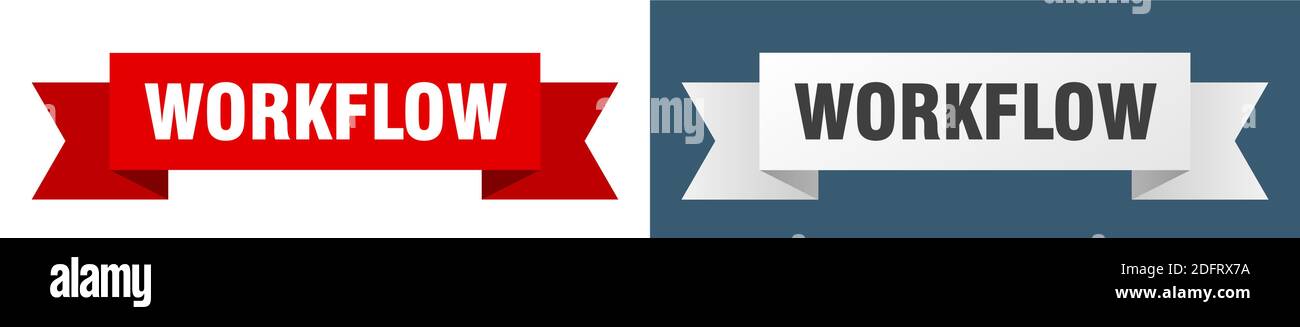 workflow ribbon. workflow isolated paper banner. sign Stock Vector ...