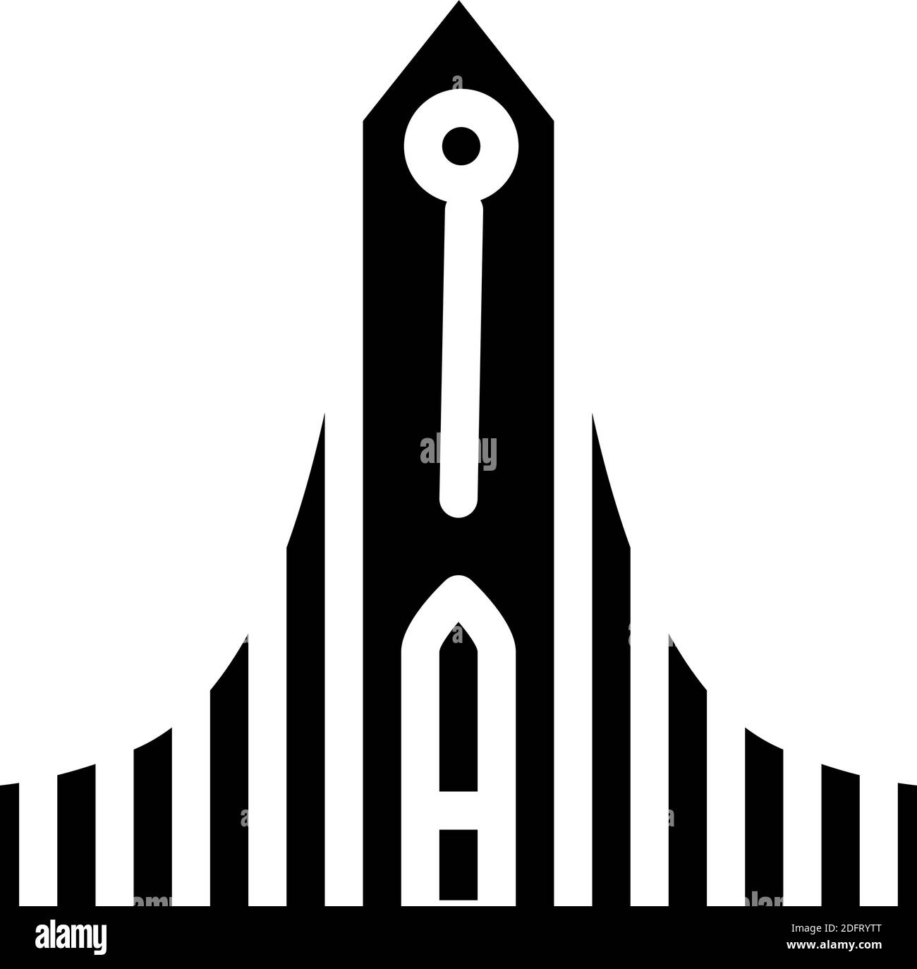 hallgrimskirkja religion building glyph icon vector illustration Stock ...