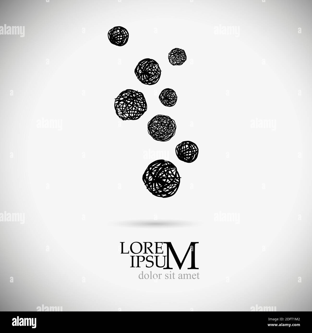A ball of lines. Vector illustration Stock Vector