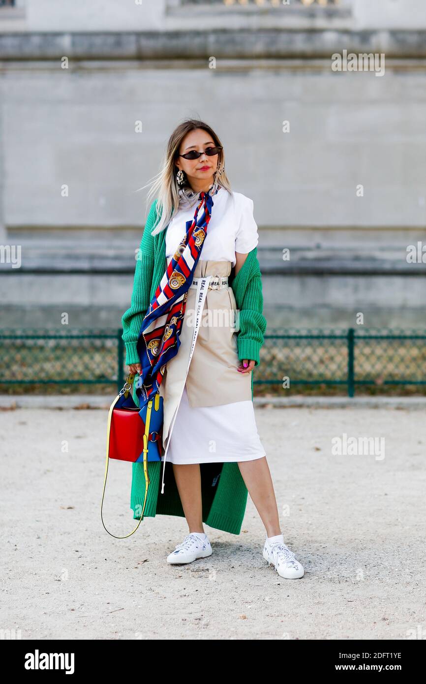 Street style, Queen Horsfall arriving at Elie Saab spring summer 2019  ready-to-wear show, held at Grand Palais, in Paris, France, on September  29th, 2018. Photo by Marie-Paola Bertrand-Hillion/ABACAPRESS.COM Stock  Photo - Alamy