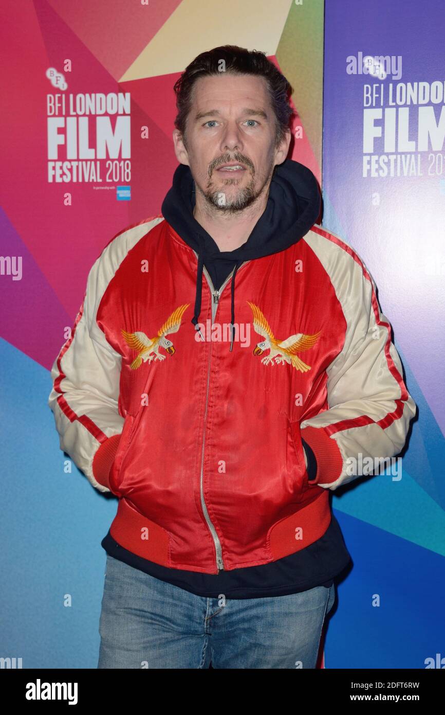 Ethan Hawke attending the Premiere of Blaze as part of the 62nd BFI London Film Festival in London, England on October 20, 2018. Photo by Aurore Marechal/ABACAPRESS.COM Stock Photo