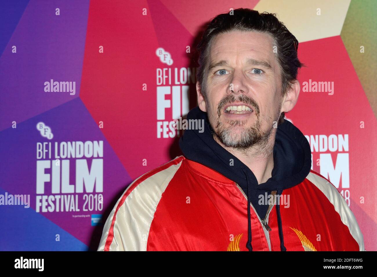 Ethan Hawke attending the Premiere of Blaze as part of the 62nd BFI London Film Festival in London, England on October 20, 2018. Photo by Aurore Marechal/ABACAPRESS.COM Stock Photo