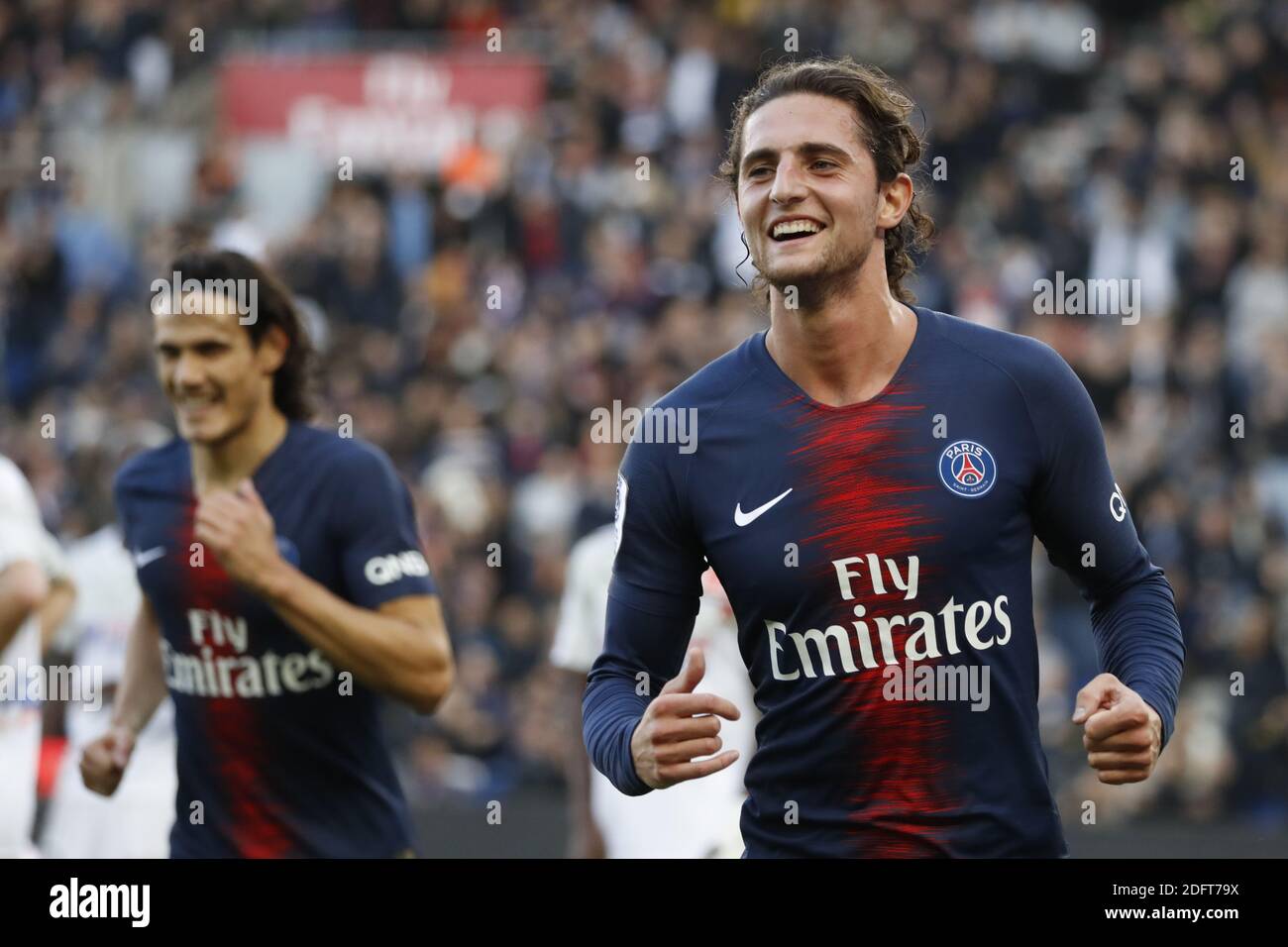PSG's Adrien Rabiot celebrates after scoring the 2-0 goal during the ...