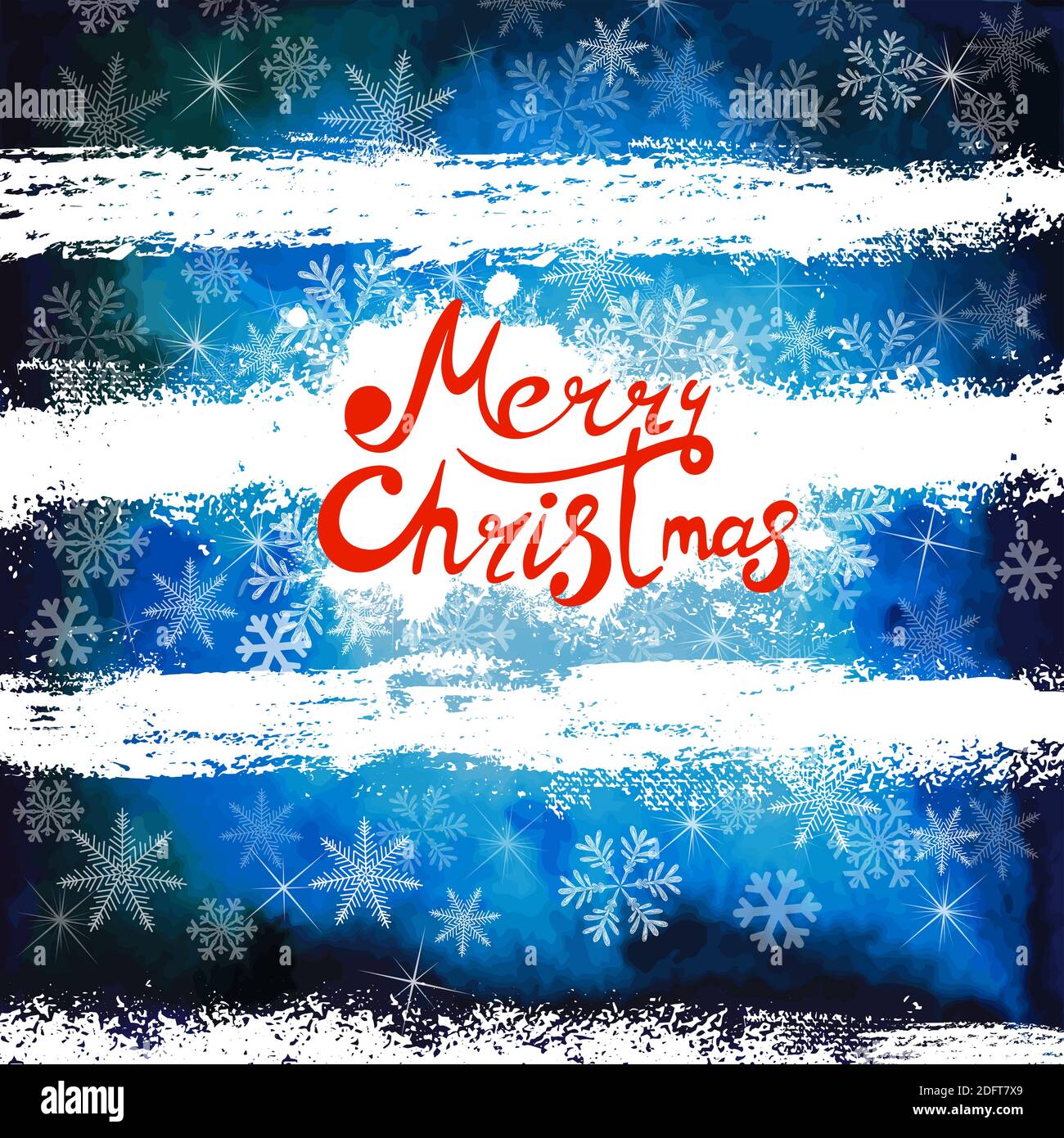 Blue background with snowflakes. Merry Christmas. Beautiful Christmas ...