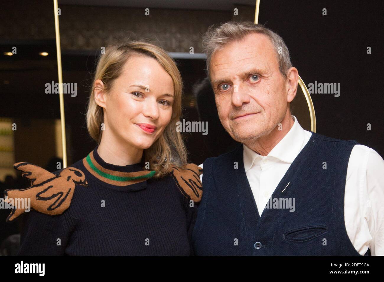 Jean-Charles de Castelbajac et sa compagne Pauline de Drouas lors de la  Soiree d'inauguration de la nouvelle boutique TUMI sur les Champs-Elysees a  Paris, France, le 22 Mars 2018. Photo by Jerome