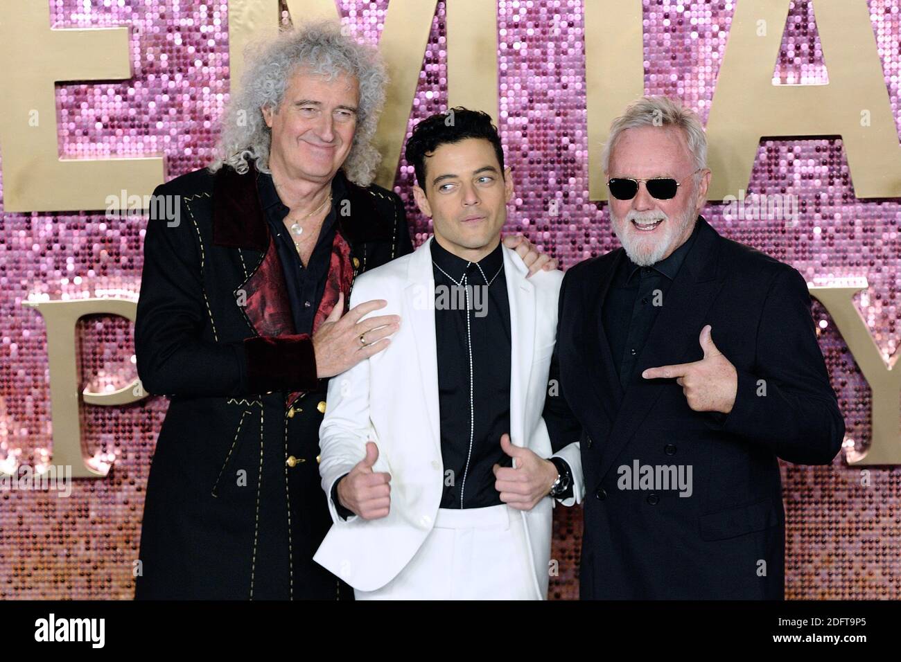 Brian May, Rami Malek and Roger Taylor attending the Bohemian Rhapsody ...