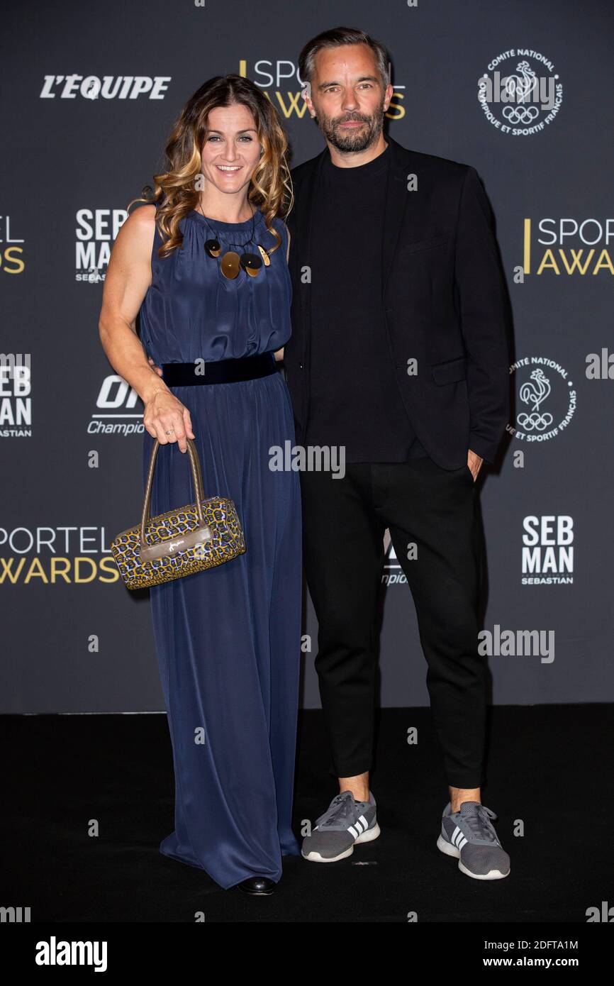 Marie Amelie Le Fur and her husband attends the Sportel 2018 Awards